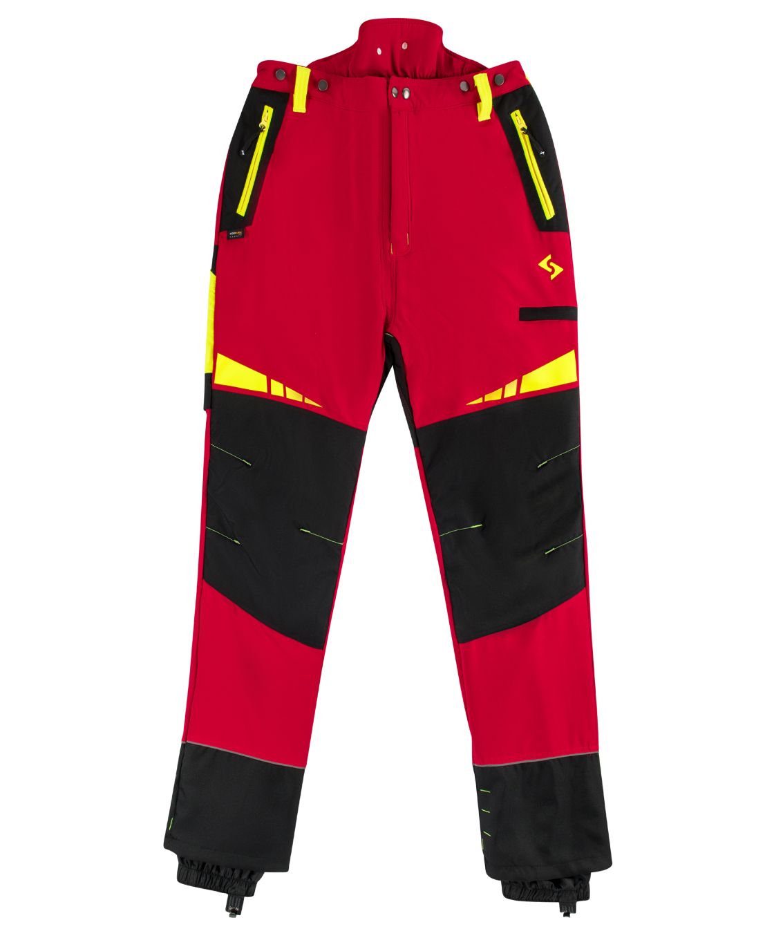 Woodcreek Schnittschutz-Bundhose Pro, rot/schwarz/gelb rot/schwarz/gelb