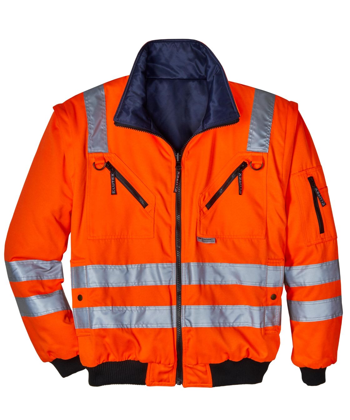 Wende-Warnschutz 4 in 1-Pilotenblouson Safety, orange/navy orange/marine