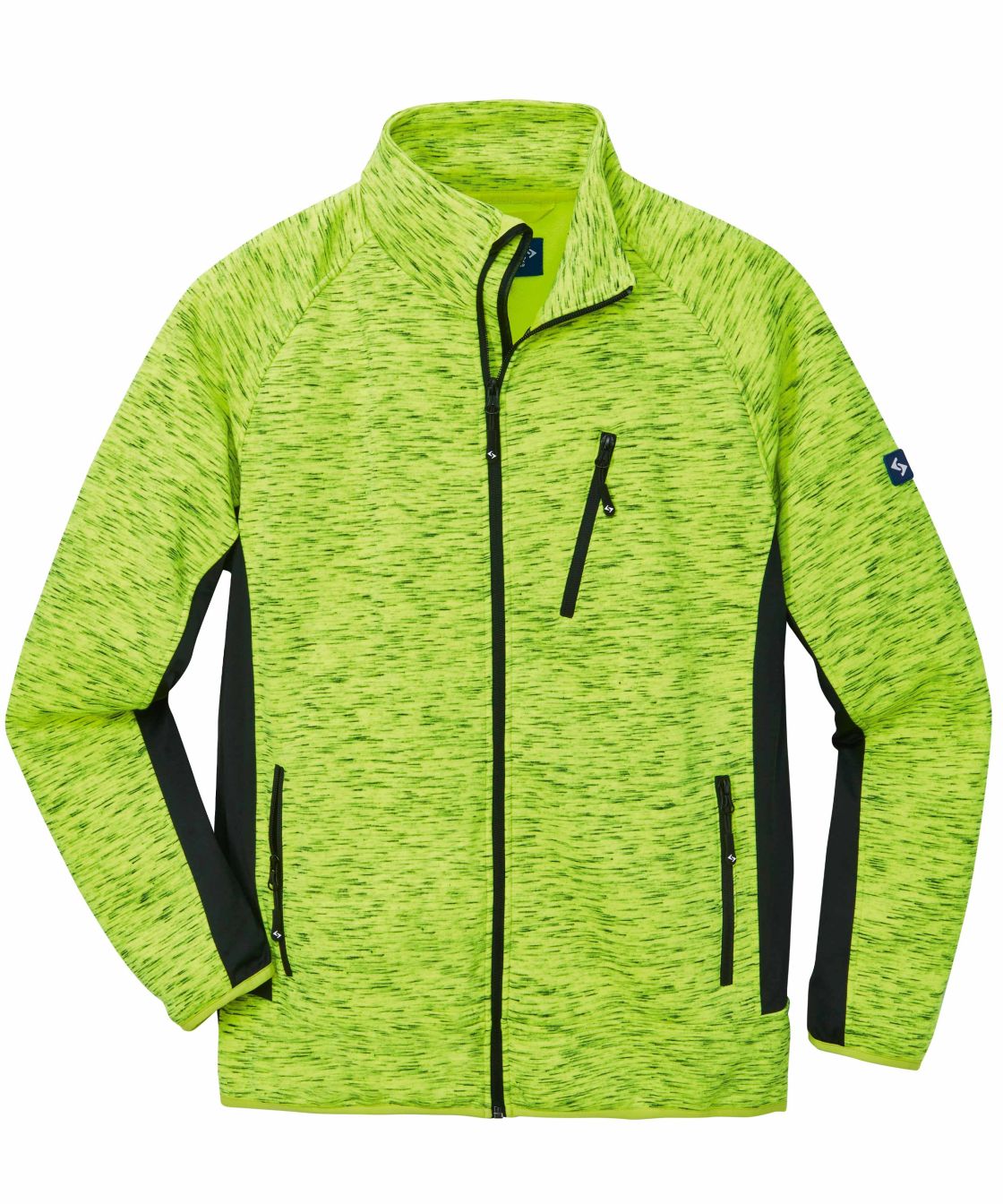 Strick-Fleecejacke Mautern, gelb/schwarz-meliert/schwarz gelb/schwarz-meliert/schwarz