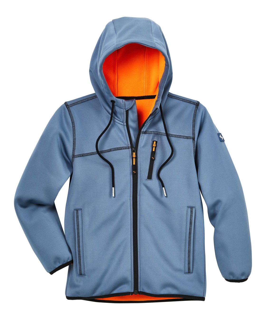Active Kinder Strick-Fleecejacke, taubenblau/orange taubenblau/orange