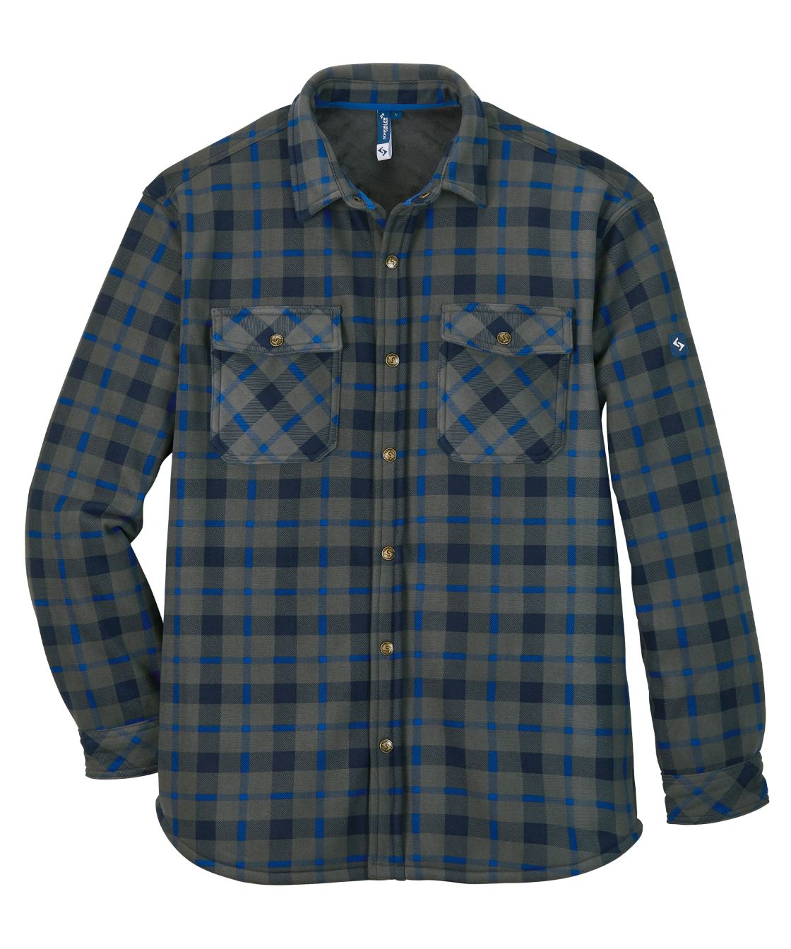 Thermoshirt Teelin, grau/blau-kariert grau/blau-kariert