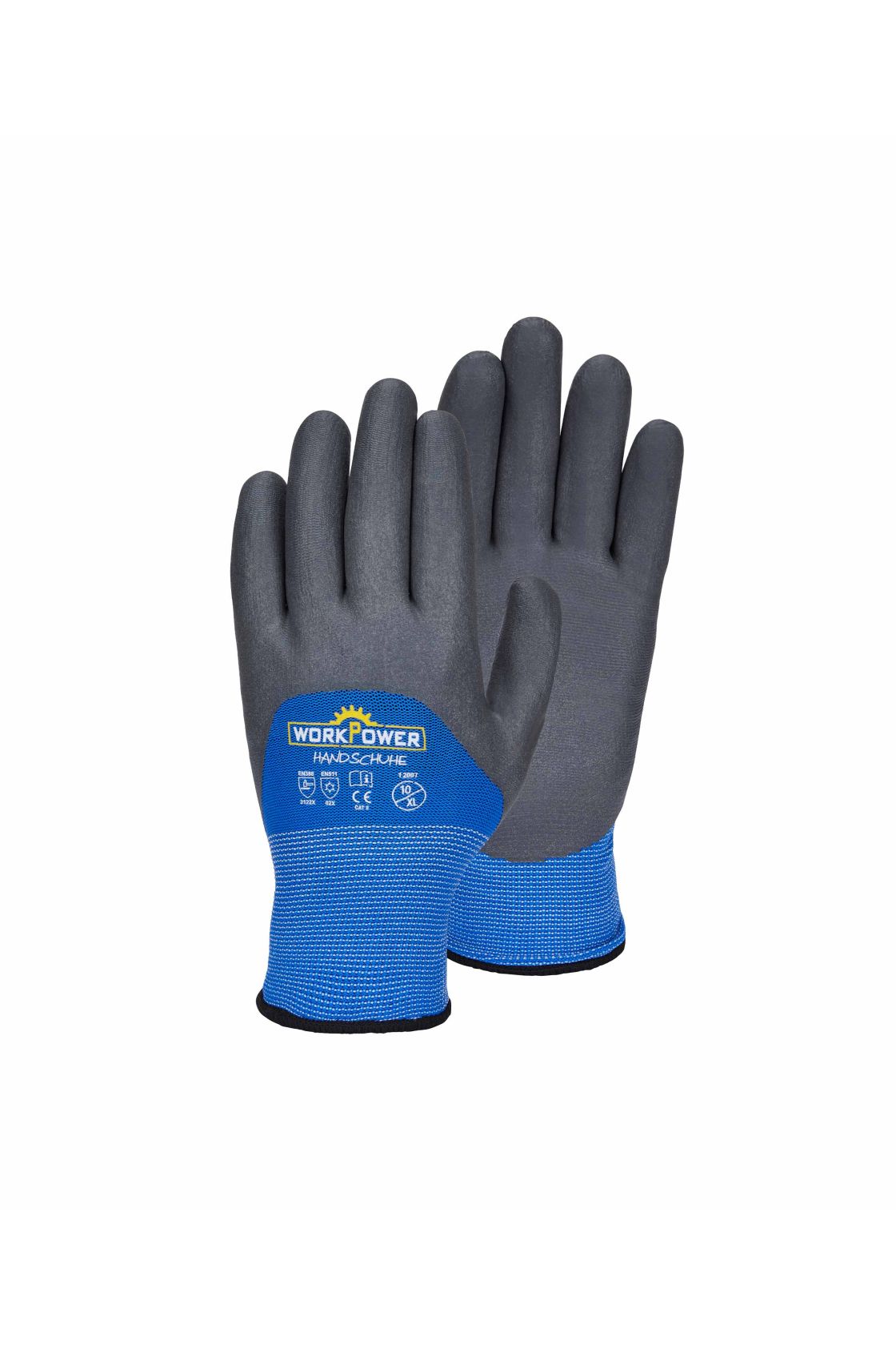 Winter-Feinstrickhandschuh Thermogrip, schwarz/royal schwarz/royalblau