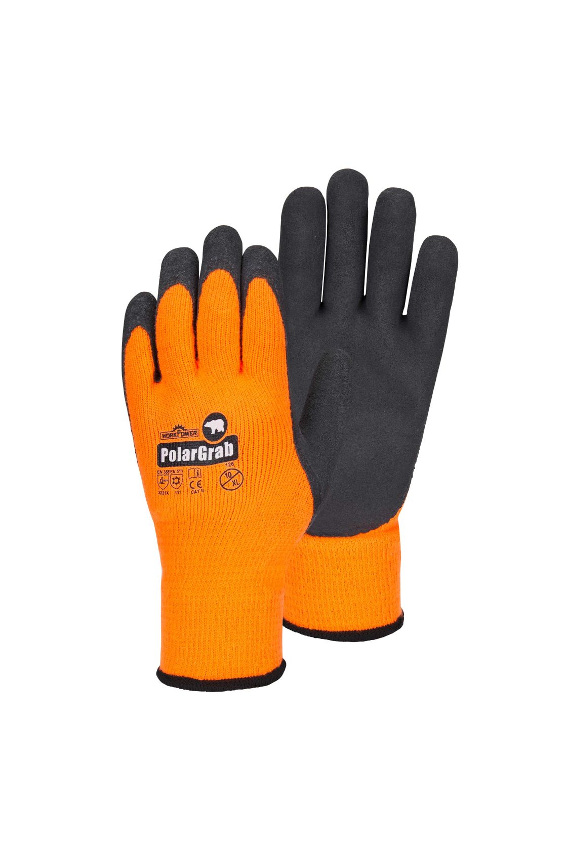 Winterarbeitshandschuh Polar Grab, schwarz/orange schwarz/orange