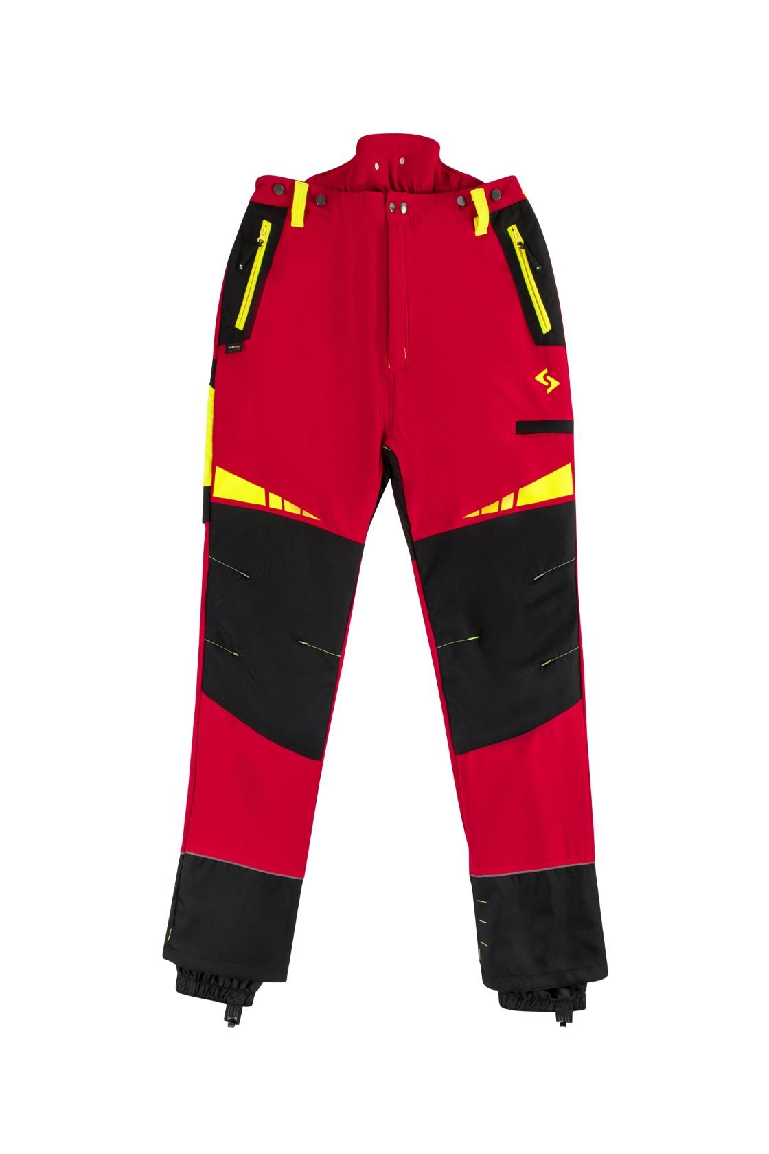 Woodcreek Schnittschutz-Bundhose Pro, rot/schwarz/gelb rot/schwarz/gelb