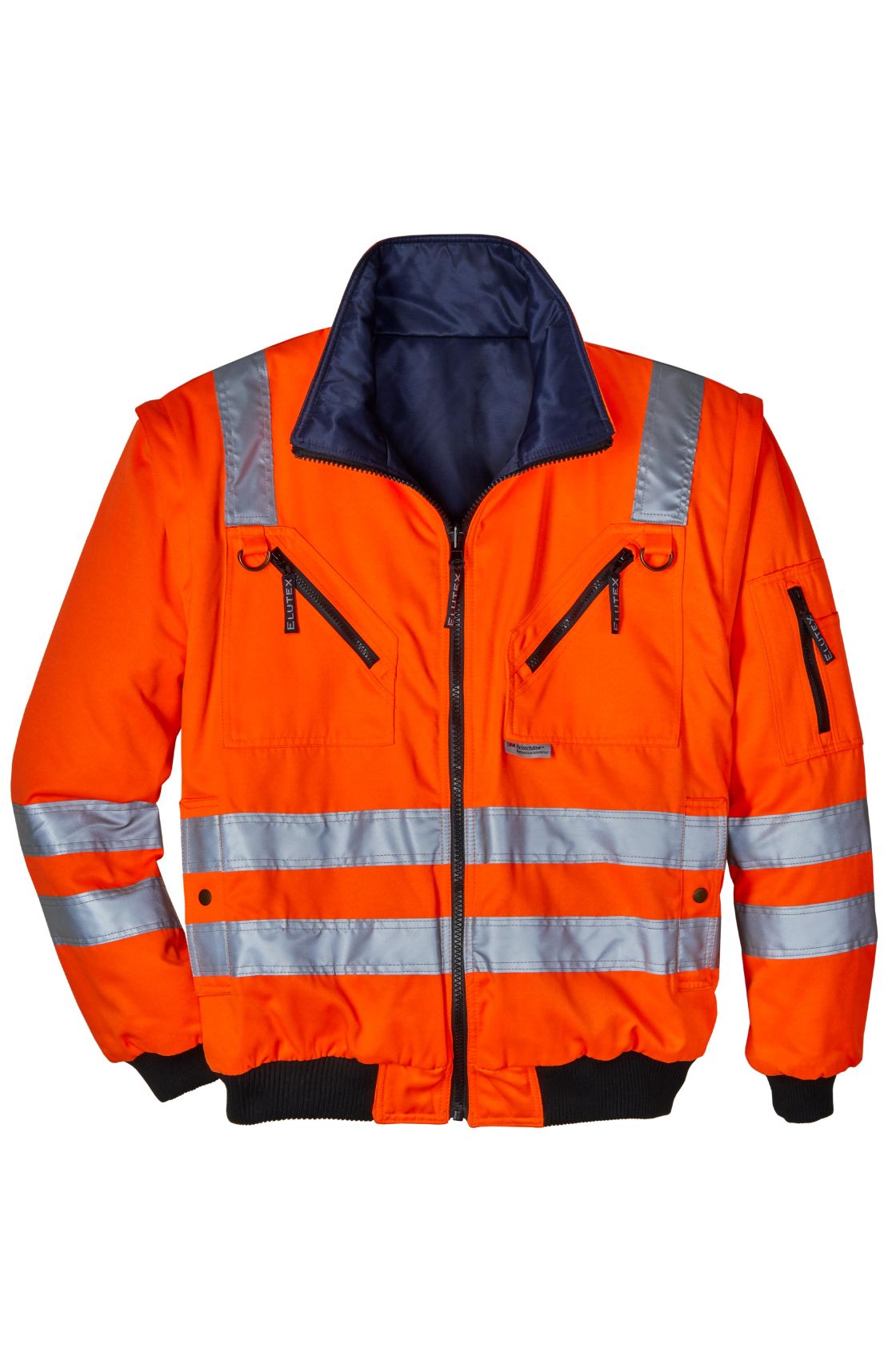 Wende-Warnschutz 4 in 1-Pilotenblouson Safety, orange/navy orange/marine