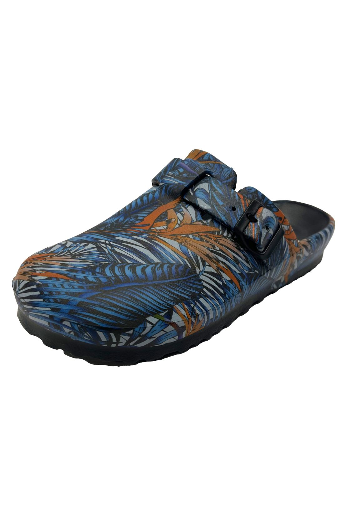 Damen Clog Bentelo, navy/braun-gemustert navy/braun-gemustert