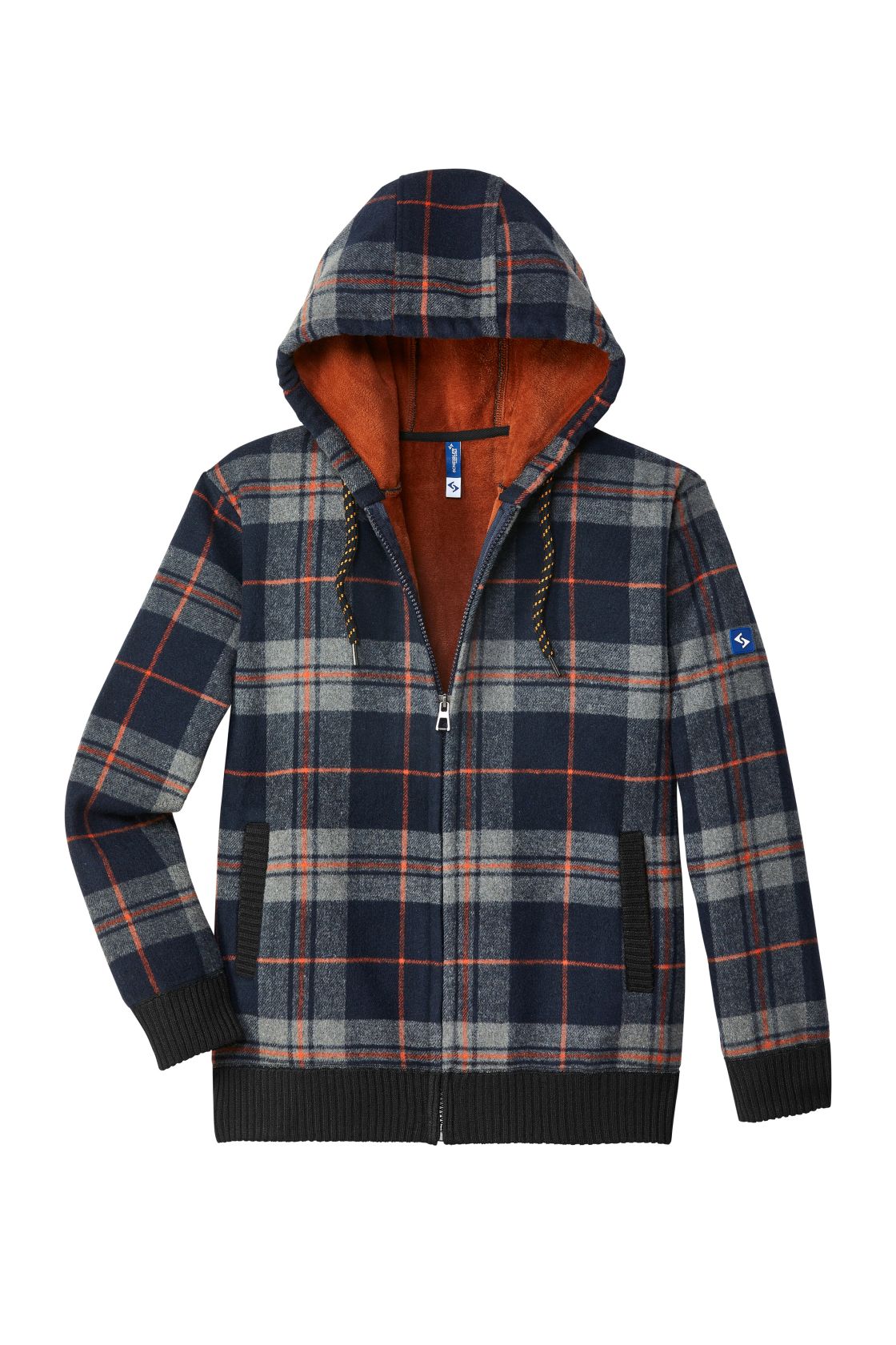 Thermojacke Curris, schwarz/grau/orange-kariert schwarz/grau/orange-kariert
