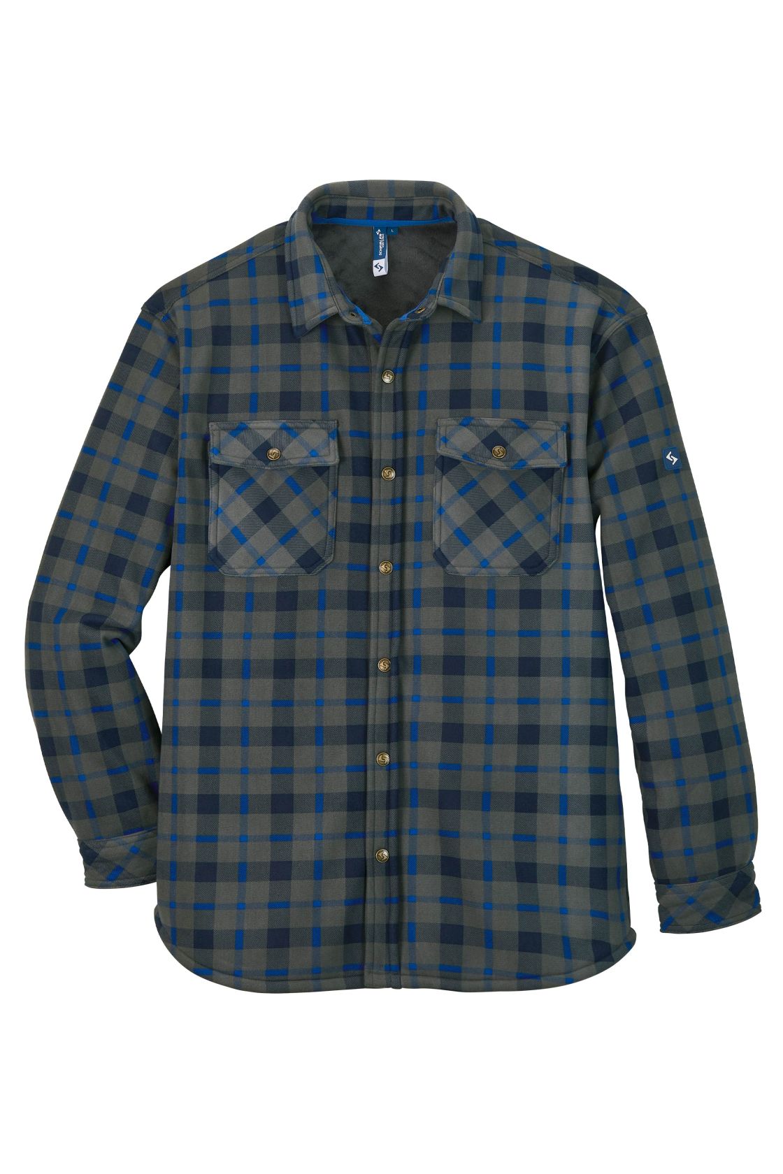 Thermoshirt Teelin, grau/blau-kariert grau/blau-kariert