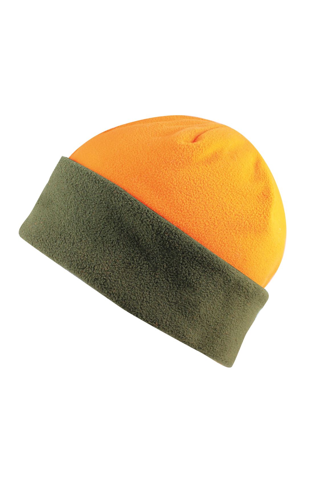 Wende-Fleecemütze, oliv/orange, oliv/orange