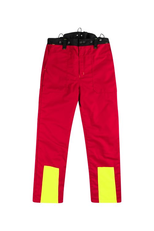 Woodcreek Schnittschutz-Bundhose Basic, rot/schwarz/gelb rot/schwarz/gelb
