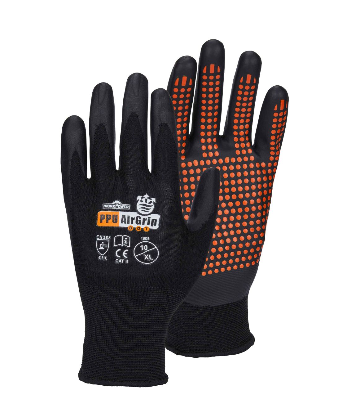 PPU-Handschuh Airgrip Dot, schwarz/orange schwarz/orange