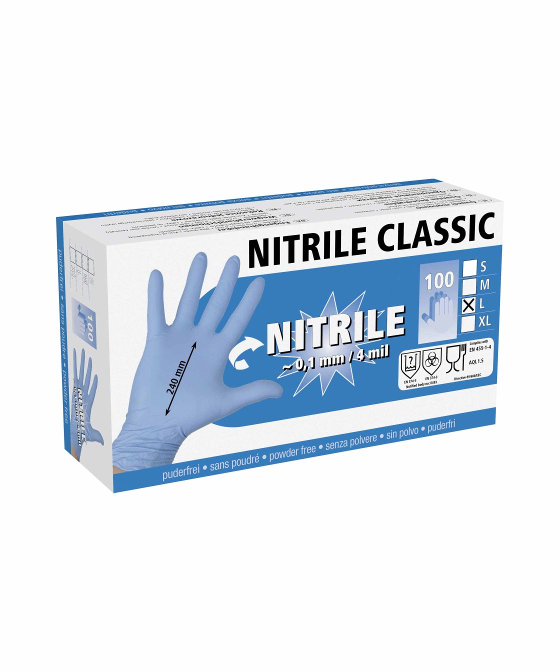 Einmalhandschuh Nitrile Basic, blau, 100er Pack blau